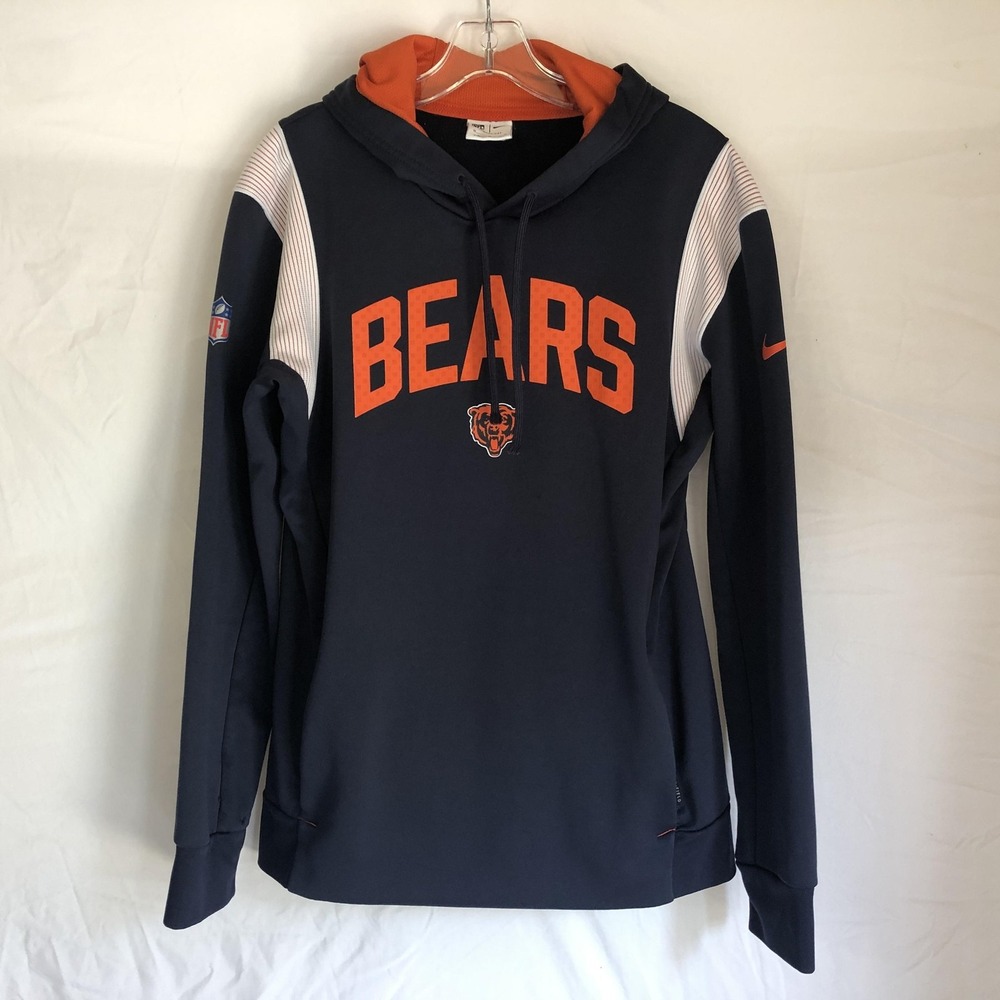 Chicago Bears Hoodie Mens Medium Blue NFL Football Nike Therma-FIT Pullover